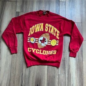 Vintage Iowa State Cyclones Football Sweatshirt in Red Size Large Made in USA
